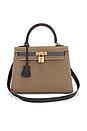 view 1 of 7 Hermes Epsom Kelly 25 Handbag in Etoupe, Ardoise, & Black