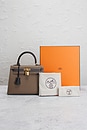 view 7 of 7 Hermes Epsom Kelly 25 Handbag in Etoupe, Ardoise, & Black
