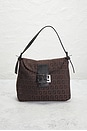 view 2 of 10 Fendi Zucchino Mama Baguette Shoulder Bag in Brown