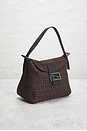 view 4 of 10 Fendi Zucchino Mama Baguette Shoulder Bag in Brown