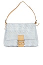 view 1 of 8 Fendi Zucchino Mama Baguette Shoulder Bag in Light Blue