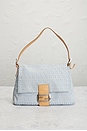 view 2 of 8 Fendi Zucchino Mama Baguette Shoulder Bag in Light Blue