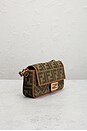 view 4 of 8 Fendi Vitello King FF Embroidered Re-Edition Baguette Shoulder Bag in Khaki