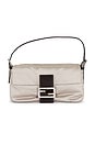 view 1 of 10 Fendi Satin Baguette Shoulder Bag in Ivory