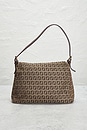 view 3 of 10 Fendi Zucchino Baguette Shoulder Bag in Beige