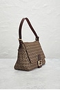 view 4 of 10 Fendi Zucchino Baguette Shoulder Bag in Beige