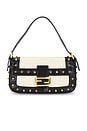 view 1 of 10 Fendi Studded Baguette Shoulder Bag in Black