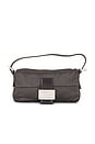 view 1 of 10 Fendi Satin Baguette Shoulder Bag in Grey