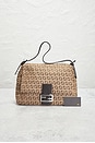 view 10 of 10 Fendi Zucchino Mama Baguette Shoulder Bag in Beige