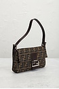 view 4 of 8 Fendi Zucca Baguette Shoulder Bag in Tobacco Brown