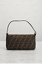 view 3 of 8 Fendi Zucca Baguette Shoulder Bag in Tobacco Brown
