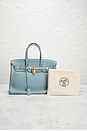view 9 of 9 Hermes Taurillon Clemence Birkin 35 Retourne Handbag in Ciel