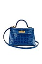 view 1 of 7 Hermes Alligator Kelly 20 Handbag in Bleu Zellige