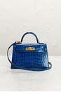 view 2 of 7 Hermes Alligator Kelly 20 Handbag in Bleu Zellige