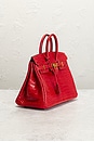 view 4 of 8 Hermes Shiny Porosus Crocodile Birkin 25 Handbag in Rouge