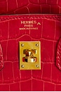 view 5 of 8 Hermes Shiny Porosus Crocodile Birkin 25 Handbag in Rouge