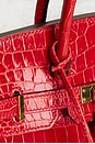 view 7 of 8 Hermes Shiny Porosus Crocodile Birkin 25 Handbag in Rouge
