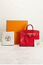 view 8 of 8 Hermes Shiny Porosus Crocodile Birkin 25 Handbag in Rouge