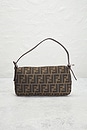 view 3 of 10 Fendi Zucca Baguette Shoulder Bag in Tobacco Brown