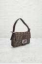 view 4 of 10 Fendi Zucca Baguette Shoulder Bag in Tobacco Brown