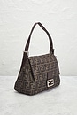 view 4 of 9 Fendi Zucca Mama Forever Baguette Shoulder Bag in Tobacco Brown