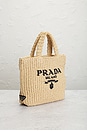 view 4 of 8 Prada Raffia Logo Tote Bag in Beige