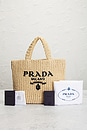 view 8 of 8 Prada Raffia Logo Tote Bag in Beige