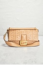 view 2 of 10 Fendi FF Embossed Baguette Shoulder Bag in Beige