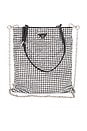 view 1 of 10 Prada Crystal Embellished Satin Tote Bag in Silver