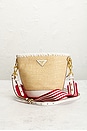 view 2 of 9 Prada Raffia Bucket Bag in Beige
