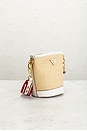 view 4 of 9 Prada Raffia Bucket Bag in Beige