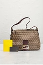 view 9 of 9 Fendi Zucchino Mama Baguette Shoulder Bag in Brown
