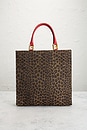 view 2 of 9 Fendi Leopard Shopping Tote Bag in Brown