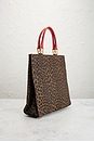 view 4 of 9 Fendi Leopard Shopping Tote Bag in Brown