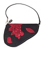 view 1 of 10 Dior Satin Embroidered Limited Edition Mini Saddle Bag in Black