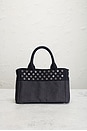 view 3 of 8 Prada Studded Denim Canapa Tote Bag in Blue