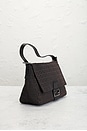 view 4 of 8 Fendi Zucchino Mama Baguette Shoulder Bag in Brown