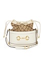 view 1 of 10 Gucci Horsebit 1955 Bucket Bag in Mystic White & Beige