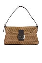 view 1 of 9 Fendi Zucchino Baguette Shoulder Bag in Brown