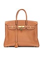 view 1 of 10 Hermes Togo Birkin 35 Retourne Handbag in Gold