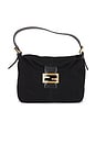 view 1 of 10 Fendi Suede Mama Baguette Shoulder Bag in Black