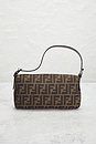 view 3 of 10 Fendi Zucca Baguette Shoulder Bag in Brown