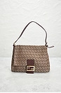 view 2 of 10 Fendi Zucchino Mama Baguette Shoulder Bag in Brown