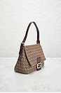 view 4 of 10 Fendi Zucchino Mama Baguette Shoulder Bag in Brown