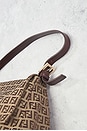view 9 of 10 Fendi Zucchino Mama Baguette Shoulder Bag in Brown