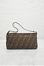 view 3 of 10 Fendi Zucca Baguette Shoulder Bag in Tobacco Brown