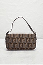 view 3 of 9 Fendi Zucca Baguette Shoulder Bag in Tobacco Brown