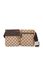 view 1 of 8 Gucci Double Pocket Belt Bag in Brown