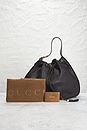 view 10 of 10 Gucci Interlocking Icon Drawstring Hobo Bag in Black
