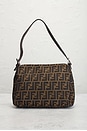 view 3 of 8 Fendi Zucca Mama Forever Baguette Shoulder Bag in Brown